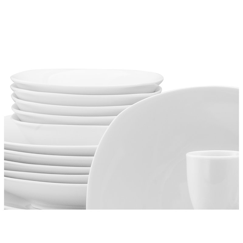Square Piece Porcelain China Dinnerware Set - Service for 4
