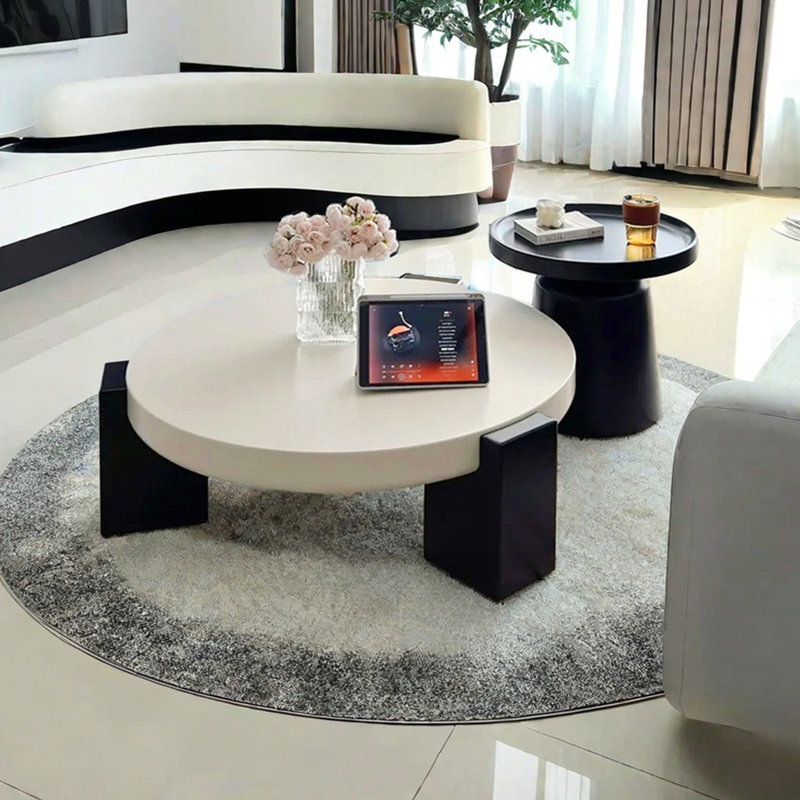 Minimalist Marble Coffee Table, 12.59" H x 35.43" L x 35.43" W