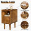 Table de chevet étroite, table de chevet en bois massif avec tiroirs, table de chevet moderne en noyer médiéval, petite table d'appoint avec support de rangement ouvert, convient aux chambres à coucher (12 pouces)-1701659405-1699720154
