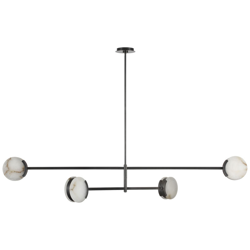 Kelly Wearstler Melange 72" Multi-Positional Chandelier with Alabaster, Bronze