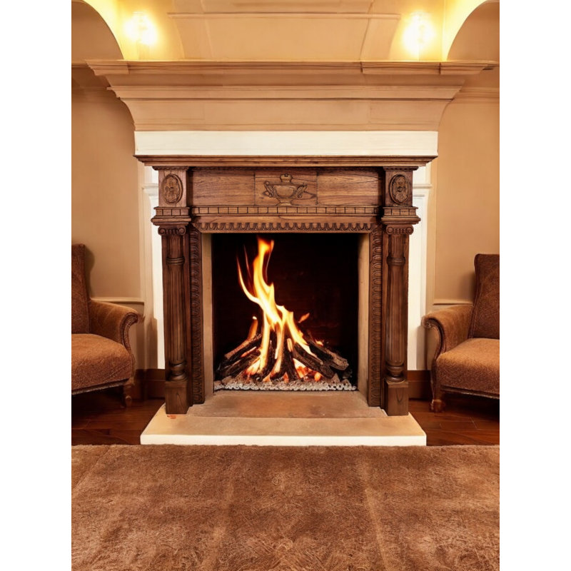 Regency Hand Carved Solid Wood Fire Surround, Oak, Oak