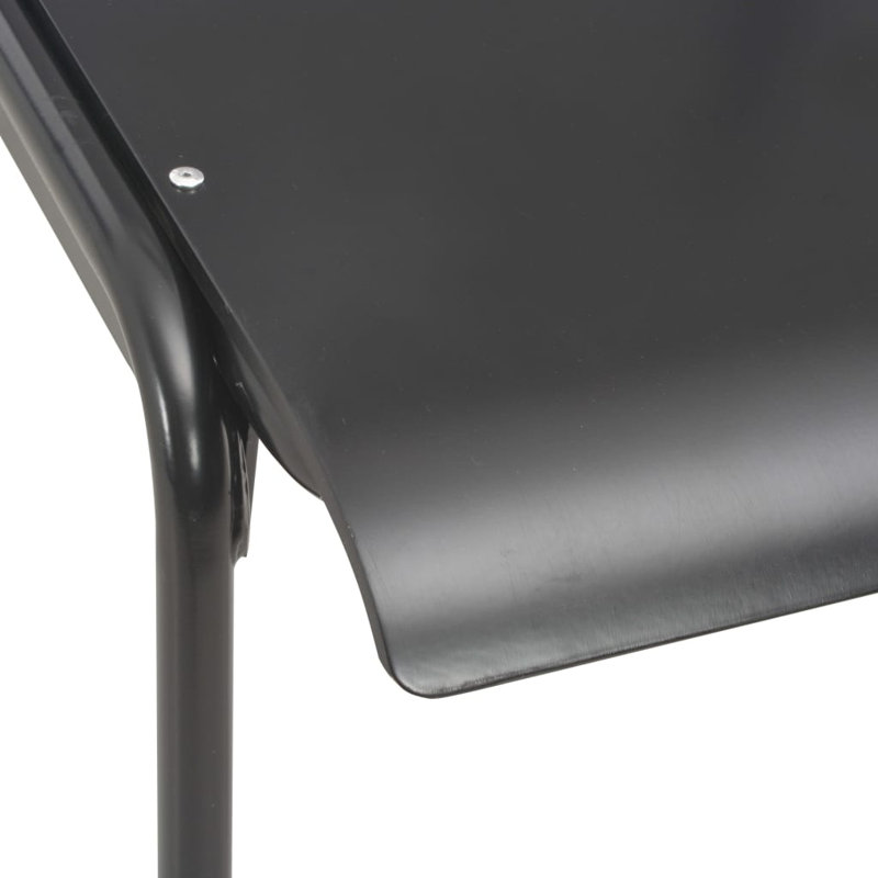 Loredana 46cm H Stacking Side Chair in Black, Black