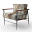 Rustic Farmhouse Wooden Planks - Fauteuil rembourré rétro, fauteuil d'appoint brun-771750604