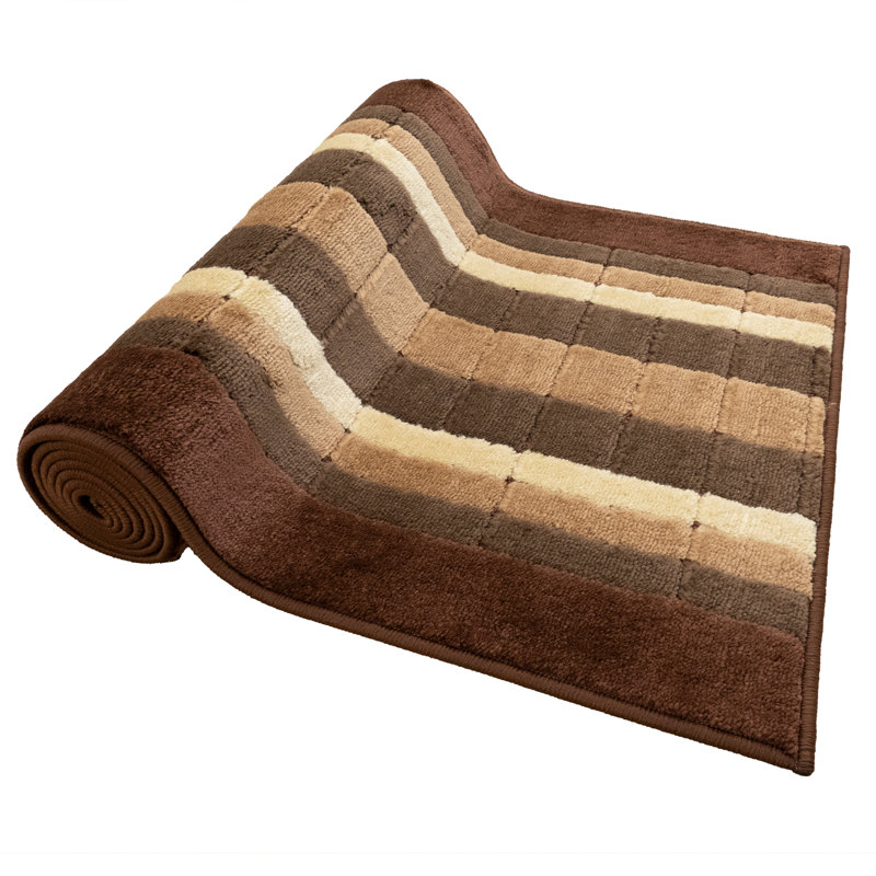 Tapis géométrique carré beige à poils longs antidérapant, Tapis de couloir 2 pi 6 po x 32 pi