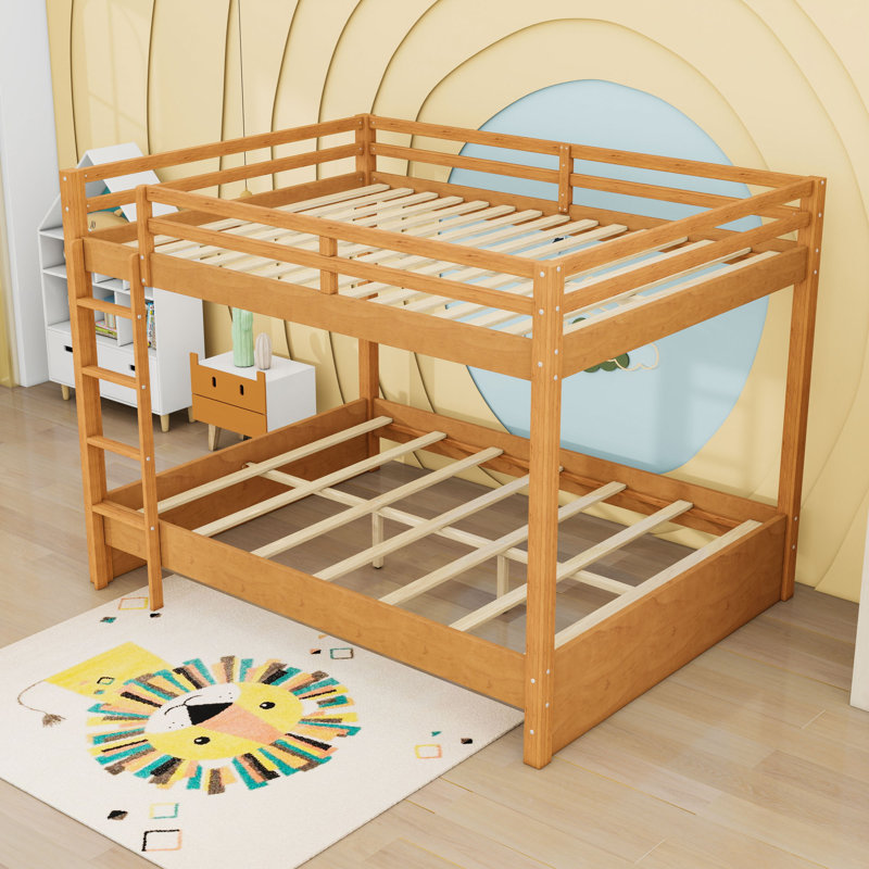 Grand lit superposé en bois avec échelle, Bois