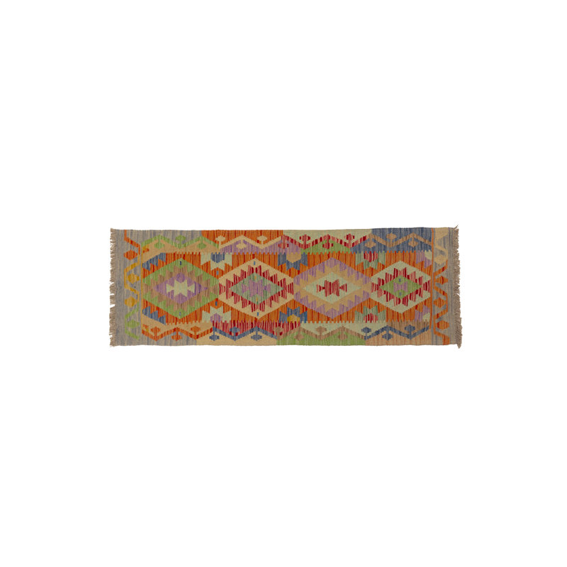 Runner Anaheim Geometric Hand Knotted 20cm X 60cm Area Rug