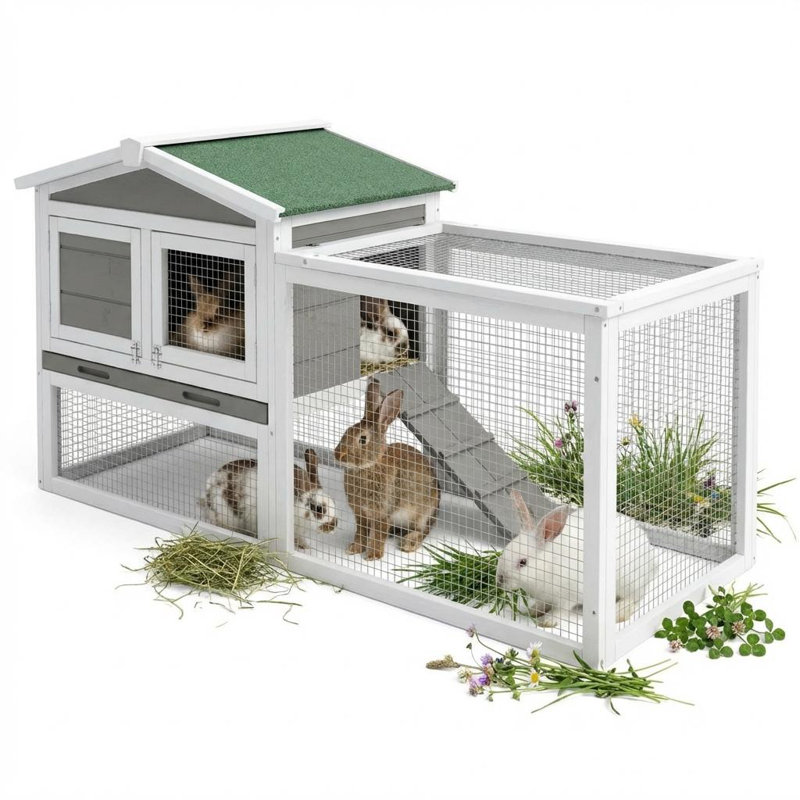 Rabbit Playpen, White/Grey