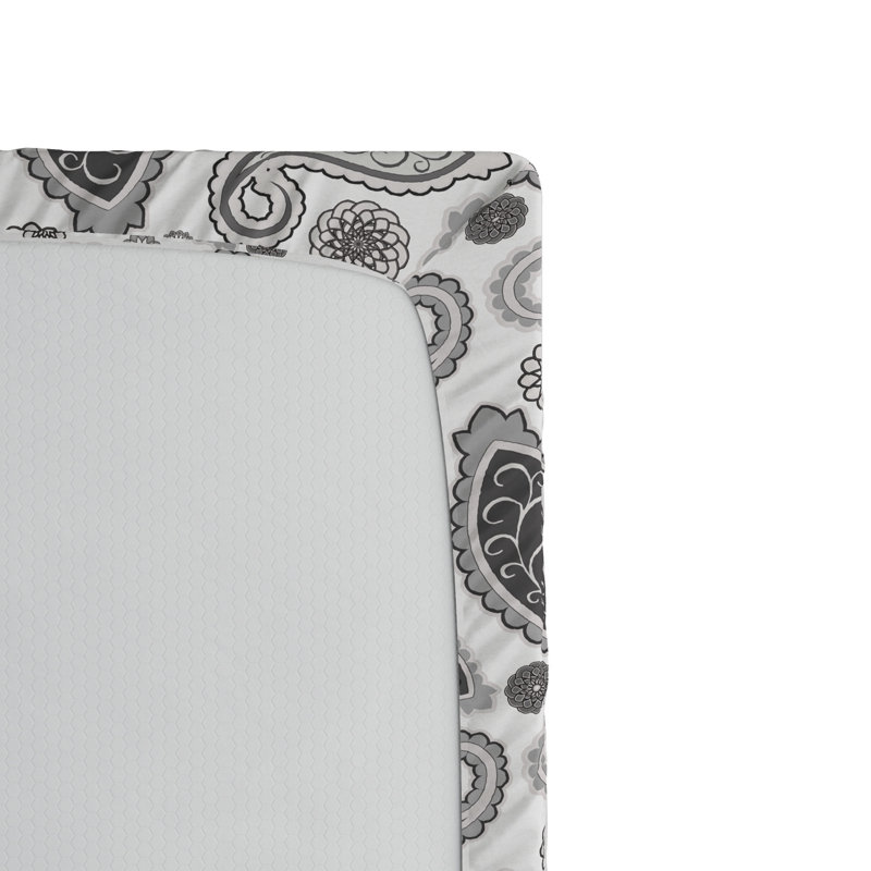 Microfiber Paisley Fitted Sheet, Full Fitted Sheet, Gray Paisley