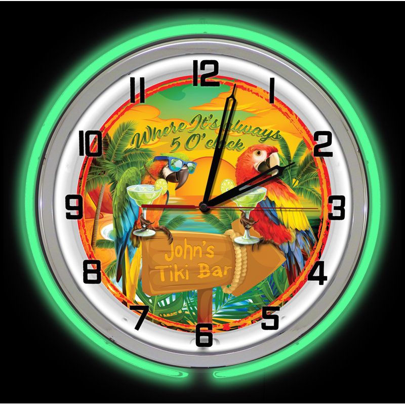 Horloge murale Tiki Bar, Vert