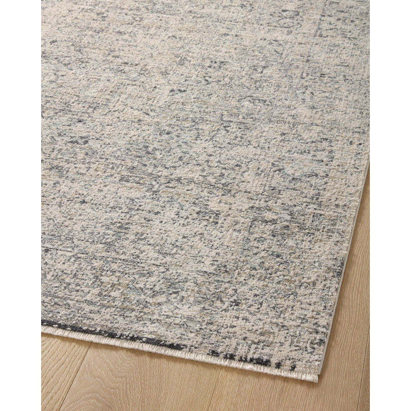 Amber Lewis x Loloi Alie Stone/Mist Area Rug, Square 1'6"