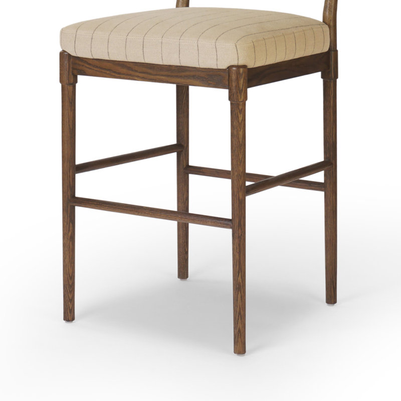 Tabouret de comptoir rembourré Ilvars, Tabouret de bar (siège d'une hauteur de 31,18 po), Chêne flottant, Lavon silex