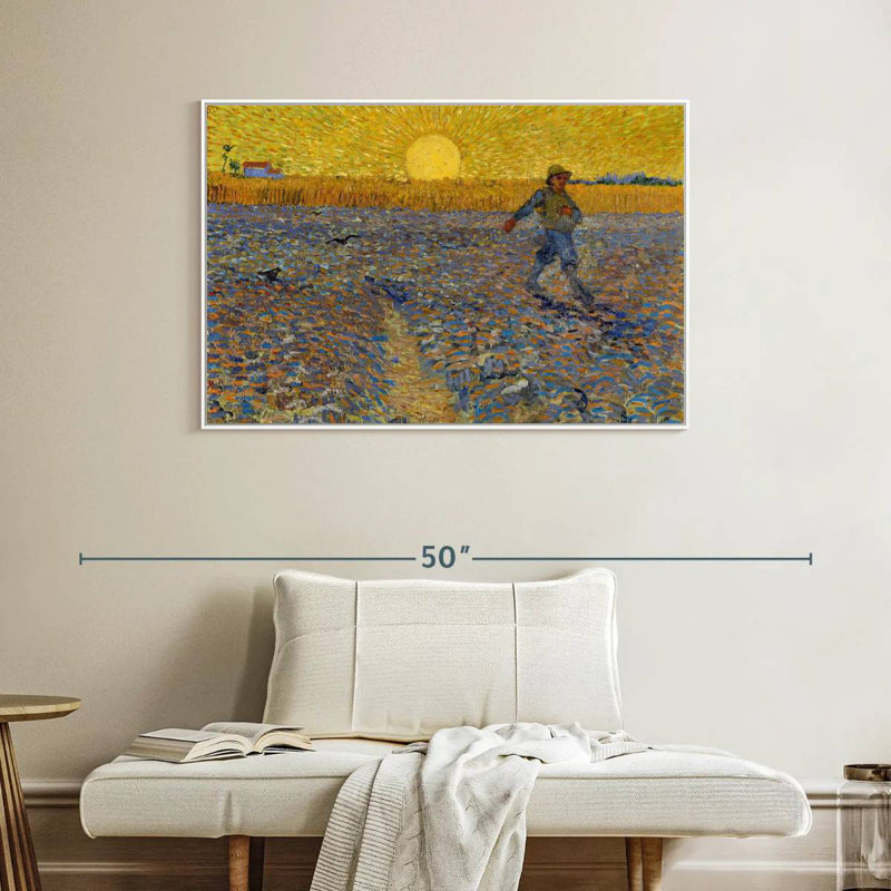 Le semeur, Cadre flottant blanc, 40 po x 27 po