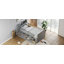 Cadre de lit simple avec rangement à 4 tiroirs, cadre de lit en bois pour enfants, lit plateforme simple avec tête de lit garde-corps et échelle-1031081707