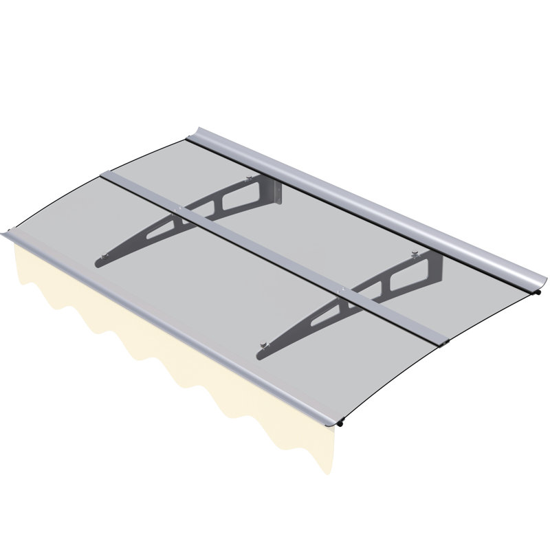 5934W Door Window Awning, Valance Included, Polycarbonate Roof, Brackets, Outdoor Decoration Feature Point Awning Canopy 5934W, Uv80+ Protected Polycarbonate, Strong Privacy Shade