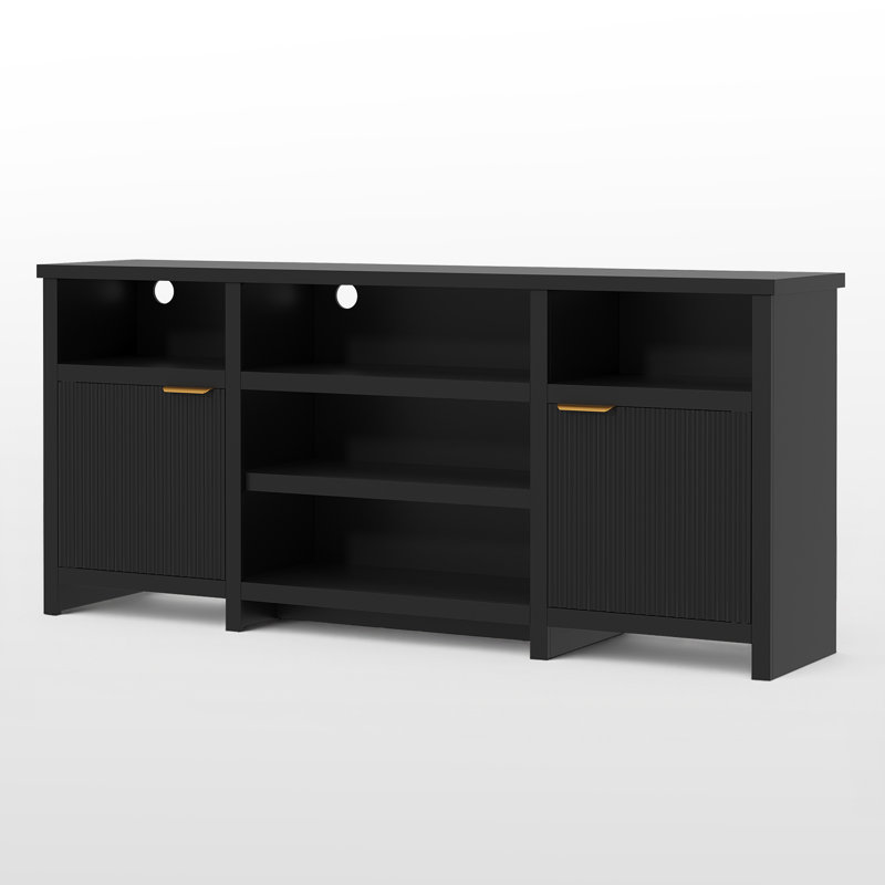Meuble télé 70,8 po avec tablettes réglables, Noir
