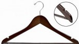 Cintre plat en bois avec barre antidérapante pour robe / chandail / chandail