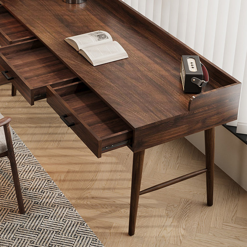 Bureau haut de gamme en bois de noyer massif à 4 tiroirs, H 29,52 po x l 78,74 po x P 23,62 po