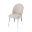 Chaise d'appoint Vera Lusso - Chaises d'appoint de salle à manger modernes - Chaises rembourrées contemporaines en similicuir avec structure en métal argenté - Ensemble de 2 chaises de salle à manger, de chambre à coucher, de bureau ou de cuisine - Chaises de salle à manger beiges avec pieds argentés-70105037-70105039