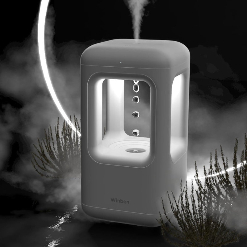  Humidificateur anti-gravité à goutte d'eau, Blanc