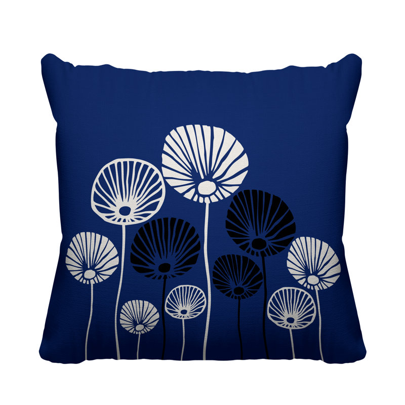 Coussin décoratif intérieur / extérieur Huber, L 15 po x H 15 po, Bleu marine