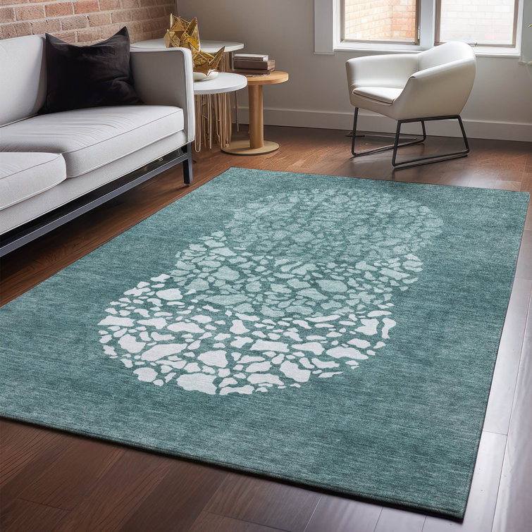Premium Machine Washable Cerrito Teal Rug