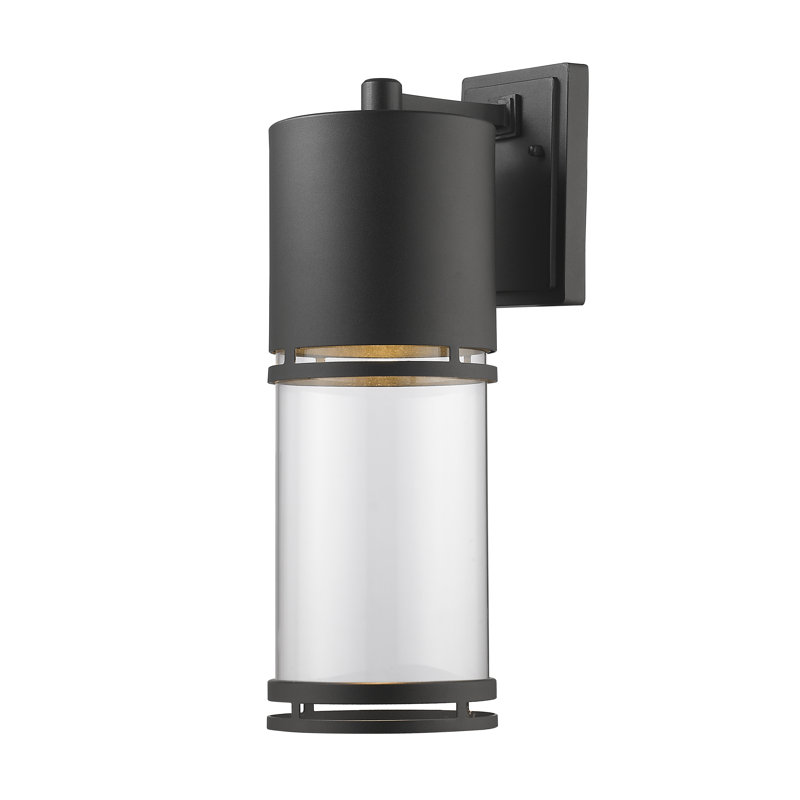 Baniya Glass LED Wall Light, 13.75" H x 4.5" W x 6.5" D, Black