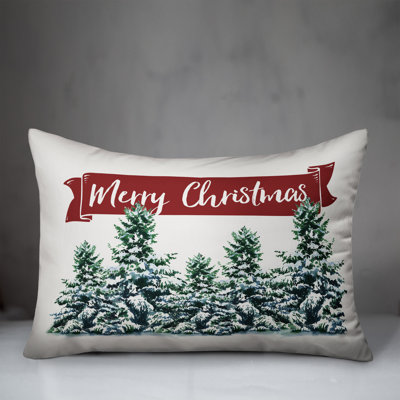  Merry Christmas Trees Lumbar Pillow