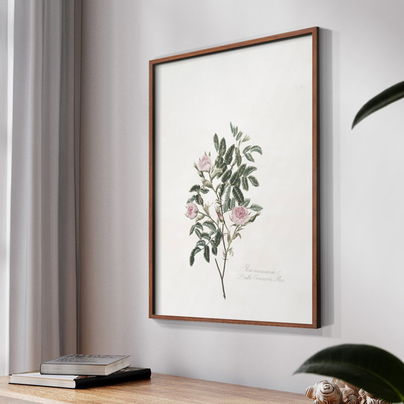 Imprimé floral rétro CCII, Noyer, H 14 po x l 11 po