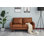 Causeuse à accoudoirs carrés de 58 po avec coussin épais et structure en bois massif