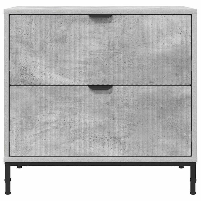 63.5cm W Manufactured Wood Bedside Table, Concrete Grey