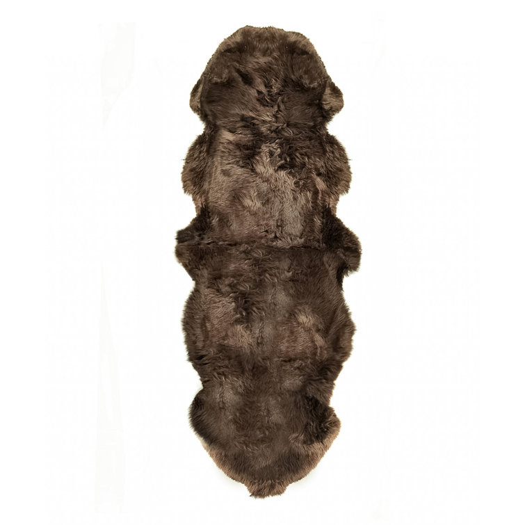 Munn 6' Chocolate Genuine Sheepskin Area Rug
