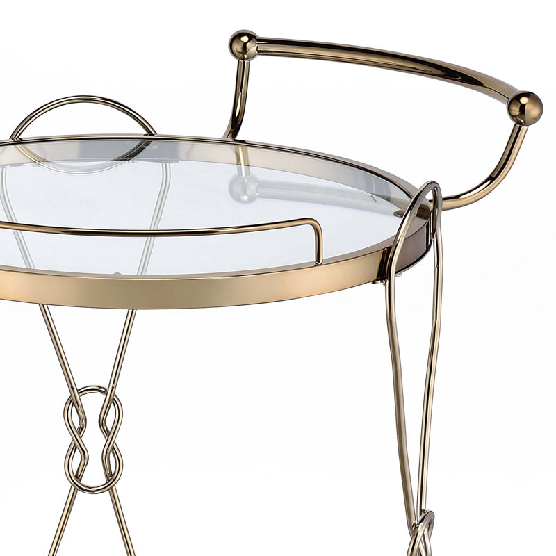 Zekera Champagne Finish Serving Cart