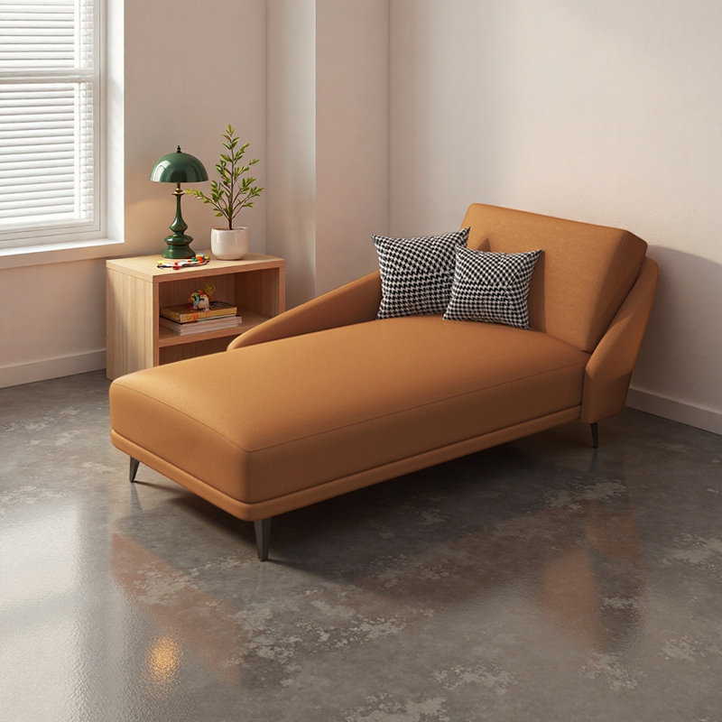 Luxury Accent Chair with Solid Wood Frame, Orange, Right Hand Facing