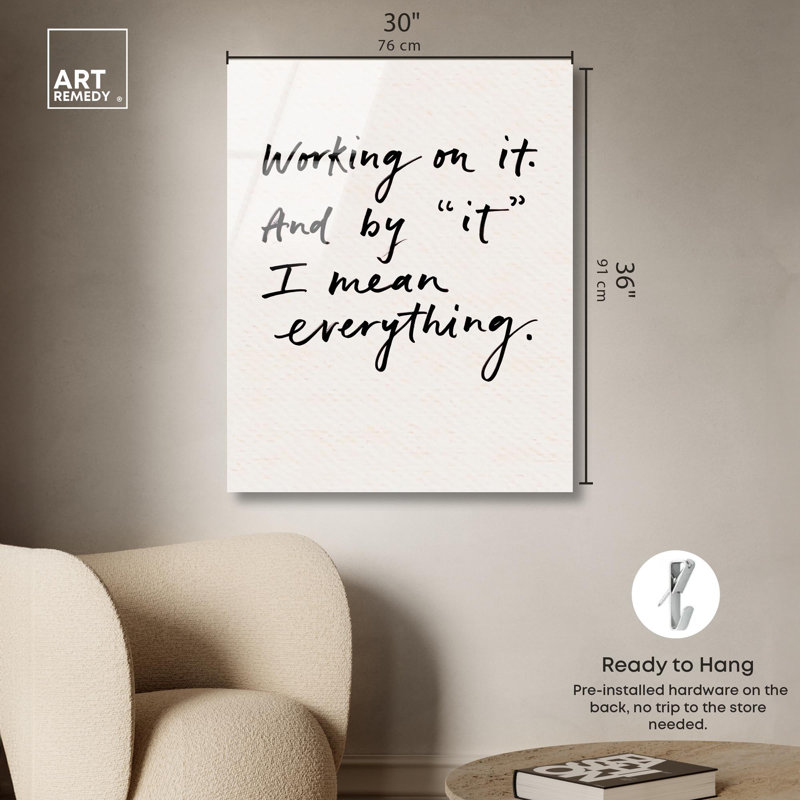 «Tout en progrès», impression sur toile, citations d'art par Art Remedy, H 36 po x l 30 po