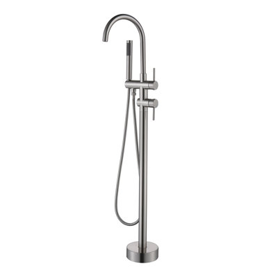 Robinet de baignoire autoportant en acier inoxydable 304 avec douche à main