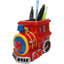 Figurine de porte-crayons rouge et rouge avec motif de locomotive Choo Choo