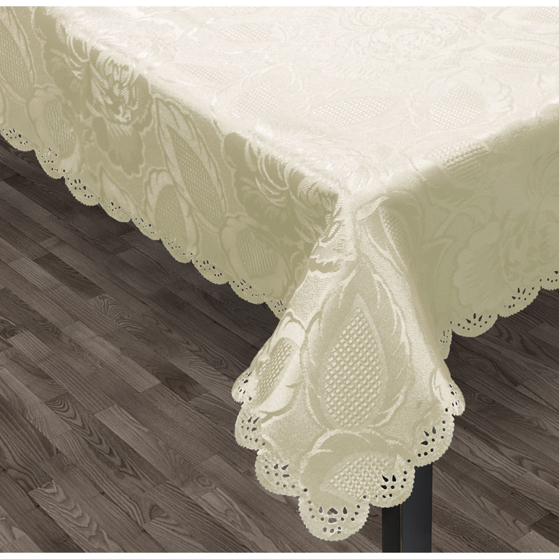 Oley Luxury Rose Damask Table Range, Cream, 2cm W x 180cm L