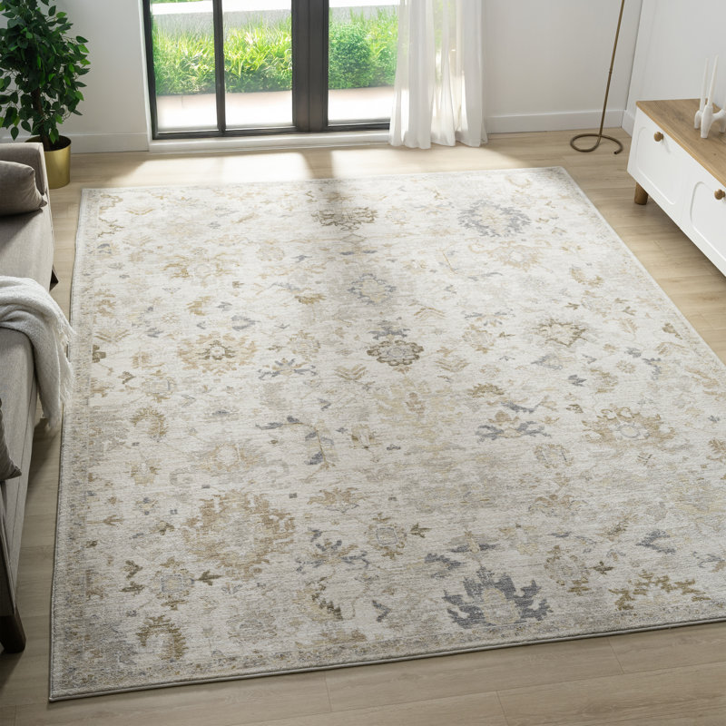 Fortuna Traditional Floral Filigree Performance Woven Indoor Area Rug, 7'9" x 10'
