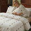 Housse de couette 100% coton touffeté de très grande taille, ensemble de literie brodé Boho avec taies d'oreiller, housse d'édredon en coton naturel respirant doux 3 pièces, design brun neutre minimaliste-123281283