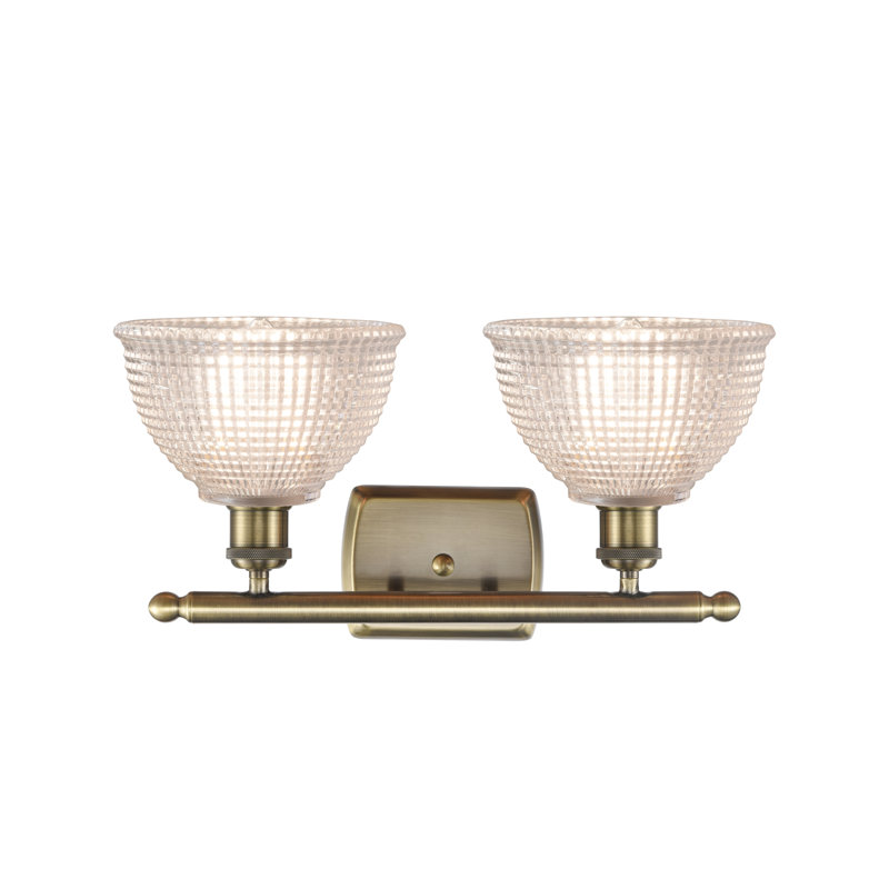 2-Light Dimmable Antique Brass Vanity Light, LED