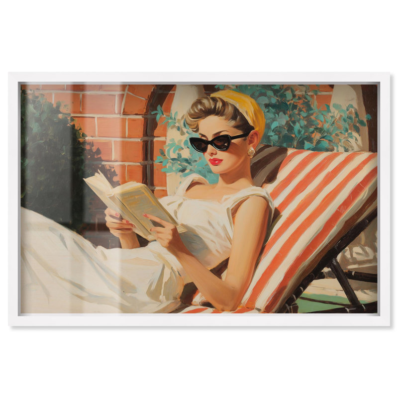 Chapiteaux ensoleillés I, Shadowbox Print Summer Decor par Art Remedy, H 21 po x l 31 po, Blanc