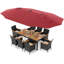 Ensemble de 11 ensembles de salle à manger de patio avec parasol à double face de 15 pieds (base incluse) vin-1409765733-1409765532