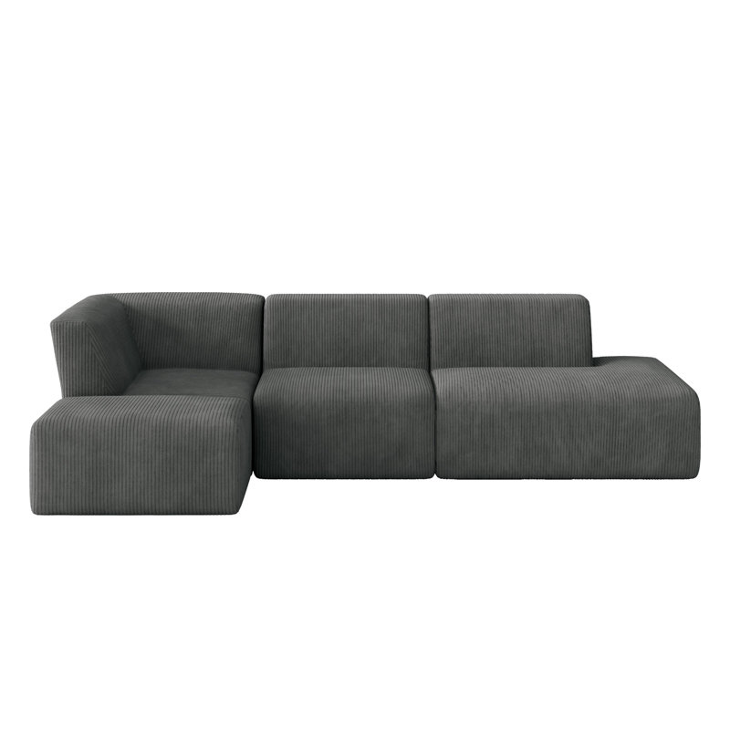 4 Seater Corduroy Seating Component, Grey Corduroy
