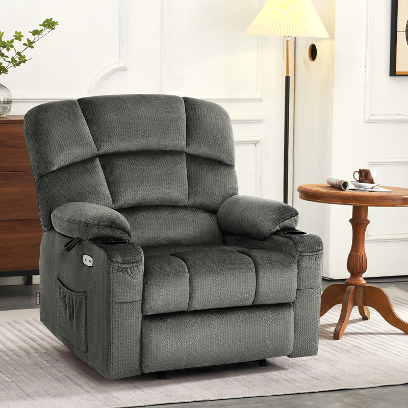 Fauteuil inclinable électrique à deux moteurs avec massage et chaleur Bayani, Gris