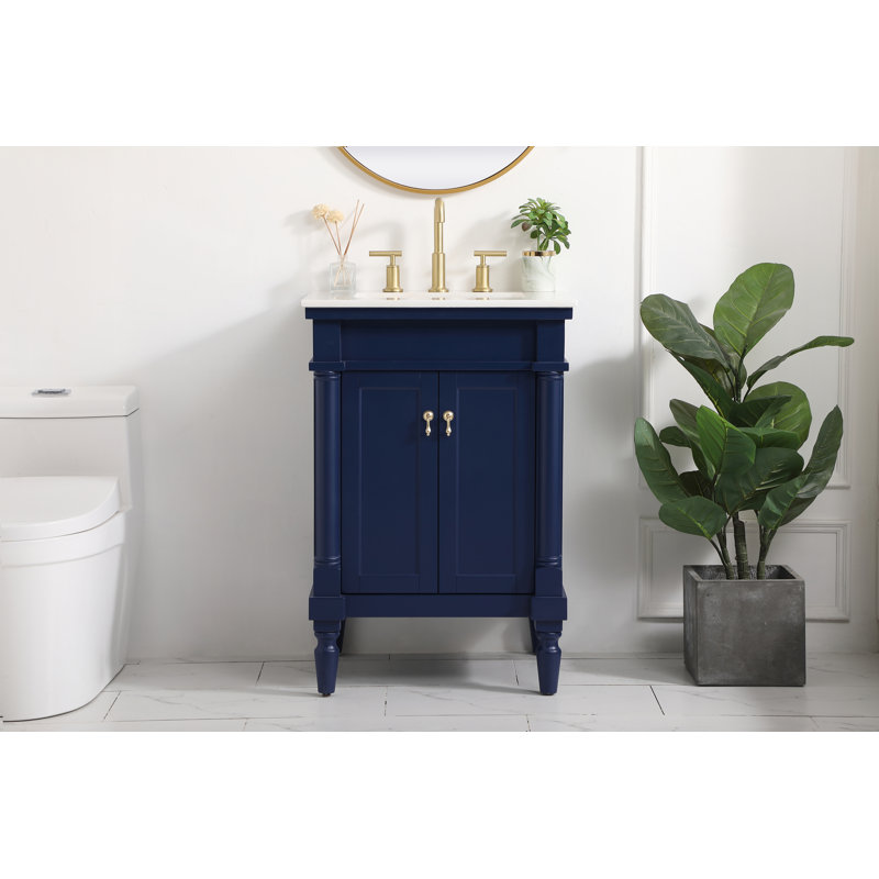 Ensemble de meuble-lavabo simple 24 po Lexington, Île Seymour Nord, Galapagos, Blanc