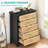 Boho 5-Drawer Rattan Dresser – Black & Natural Woven Chest Of Drawers With Anti-Tip Design For Bedroom-1972446619