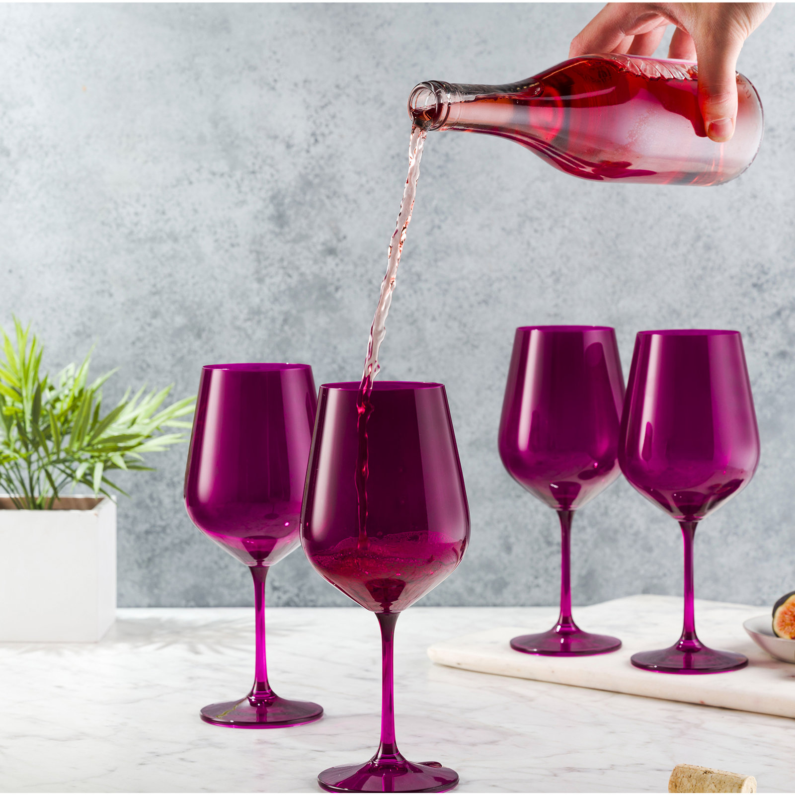 Amelia Sheer Red Wine 23oz, Magenta