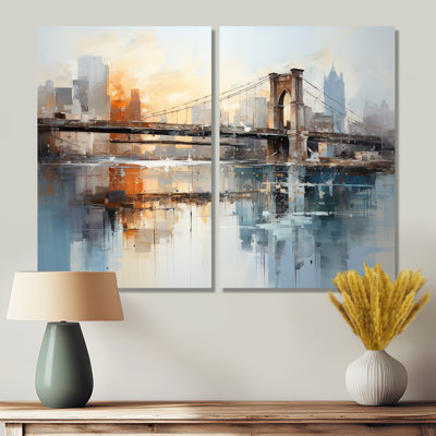 «Beige Bridge Reflective Connections» - art mural beige