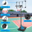 Support de basketball portatif réglable de 5,6 à 7 pi avec panneau et roues de 28 po pour l'intérieur et l'extérieur