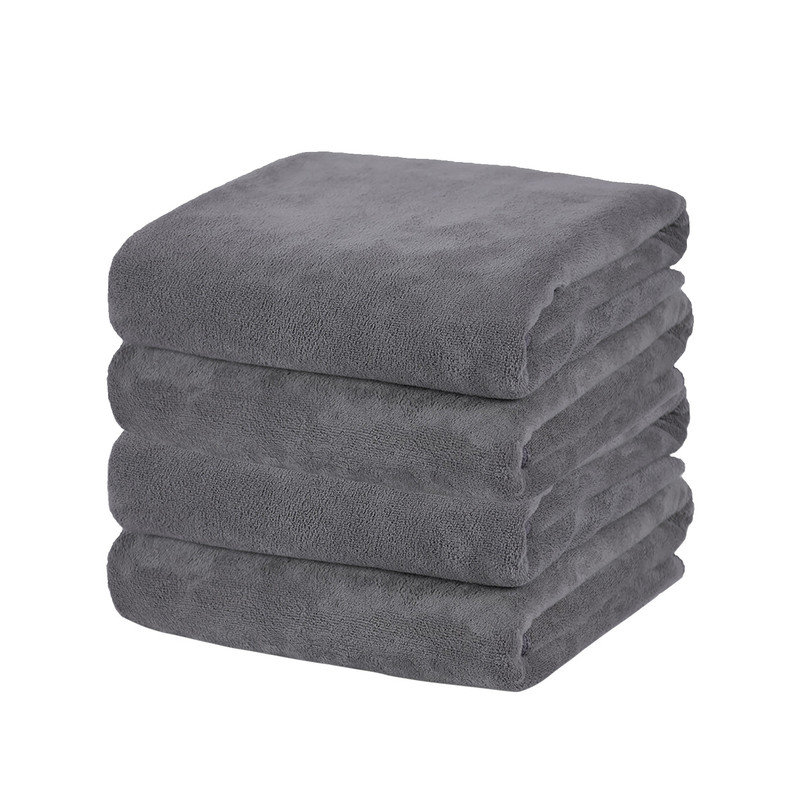 Microfiber Bath Towel Set for Bathroom,4 Pieces 30" x 60", Gray